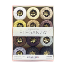 Wonderfil ELEGANZA - #8 Perle Cotton - 12 balls - Neutral