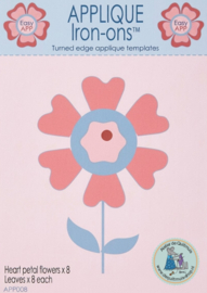 Applique Iron- ons - Heart Petal Flowers- APP008