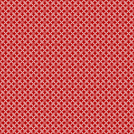 'Scarlet Stitches & White Linen' - Tiny Lattice Red - 2703-88