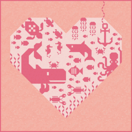 PATROON:  Heart of the Ocean Quilt Pattern -AEHO0926