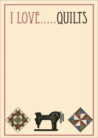 Notebook A6  -  "I LOVE ... QUILTS" - 100 pagina's, Full Color