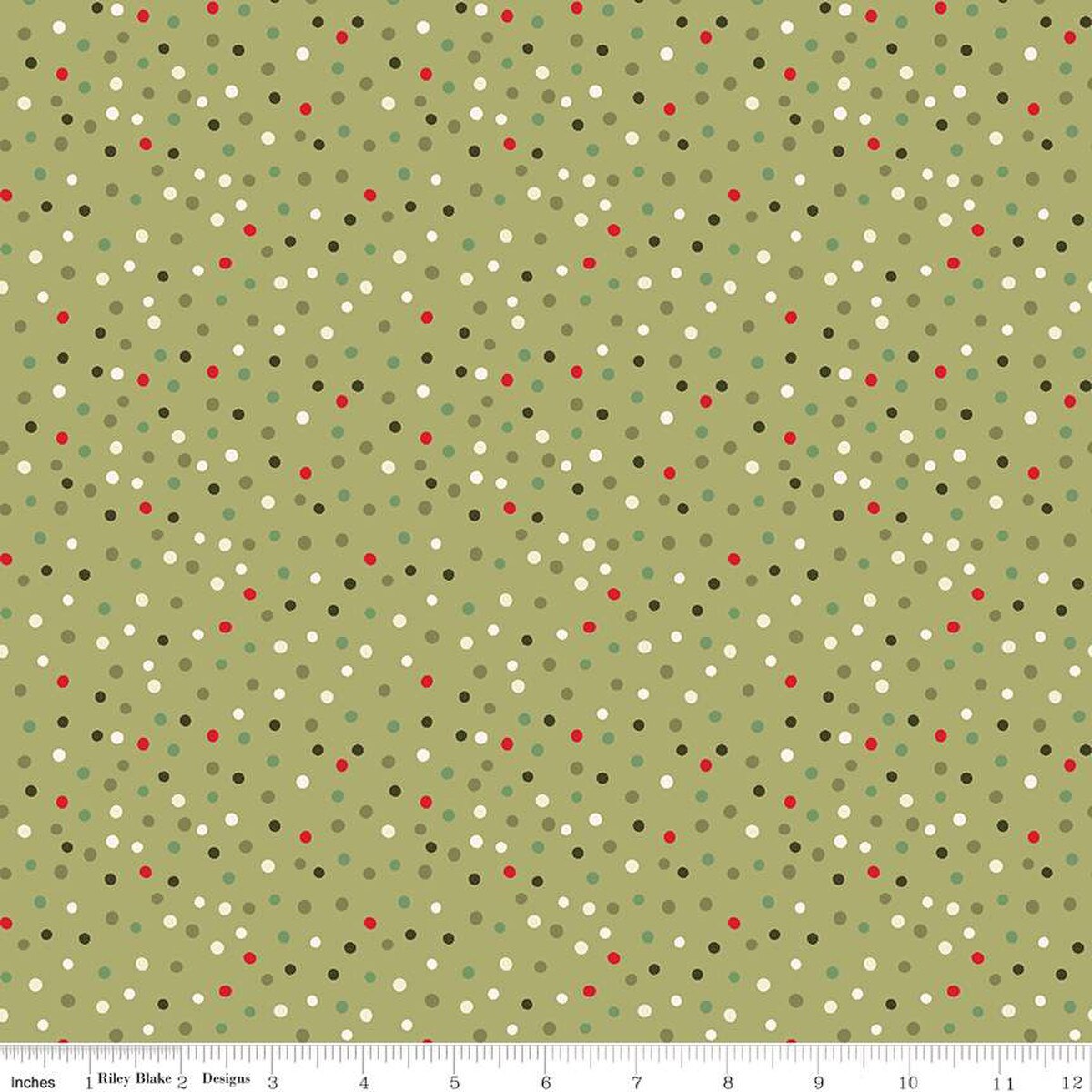 Riley Blake- Glisten by Sandy Gervais -16228 Dots Olive