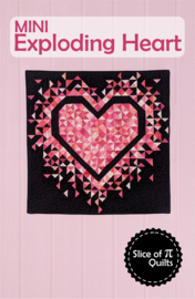Patroon: 'Mini Exploding Heart' - Baby wall hanging - by Slice of Pi Quilts