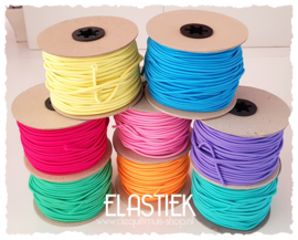 Koord Elastiek - Rond 3 mm - Diverse kleuren - per meter