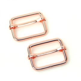 STS125CT - Two 1" Slider Buckle -  Rose Gold - Sallie Tomato