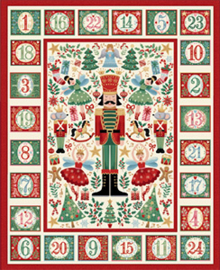 PANEL: The Nutcracker by Makower UK Advent Cream : MU-228-Q