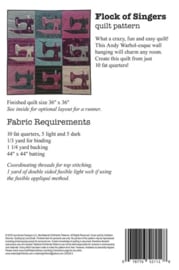 Fabric Kit:  "FLOCK OF SINGERS" - MULTICOLOR - incl. patroon