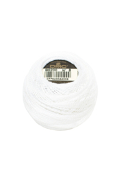 DMC Pearl Cotton on a Ball, Small - Size 8 - 10 gram, Color B5200 White