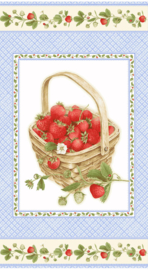 PANEL:  'Strawberry Garden' by Jane Shasky - 60 x 110 cm