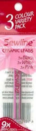 Sewline - Navullingen voor Sewline Stofpotlood - 3 Colour Variety Pack