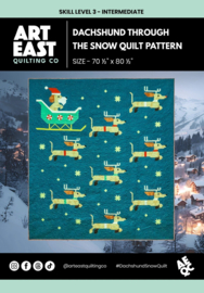 PATROON:  Dachshund through the Snow Quilt Pattern -AEDS0926