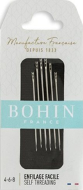 Bohin - Self Threading Needles  (6 stuks, zelf inrijgend) - Nr. 4-6-8