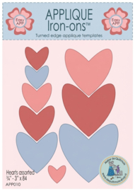 Applique Iron- ons - Hearts assorted- APP010