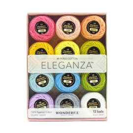 Wonderfil ELEGANZA - #8 Perle Cotton - 12 balls, 5 gram - PASTELS