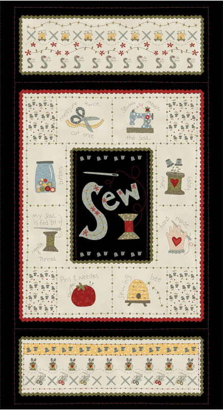 PANEL: 'S is for Sew' by Debbie Busby - 2852P-99