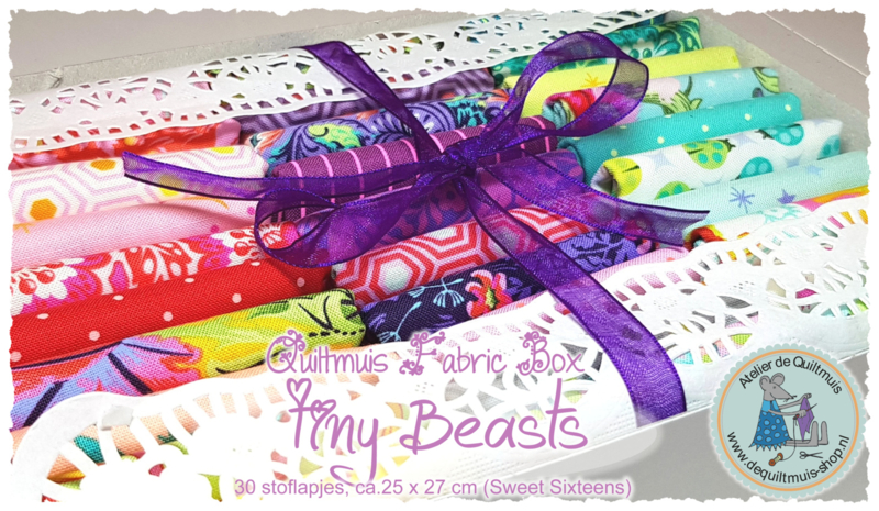 TULA PINK - 'Tiny Beast' (True Colors) - Fabric Box, 30 Sweet Sixteen