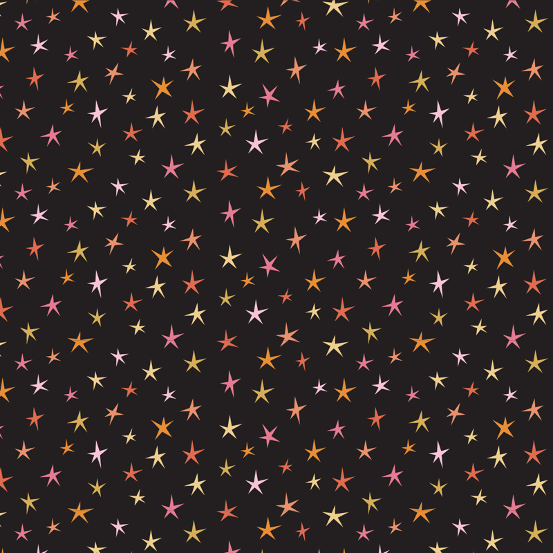 Poppie Cotton - Sparkly  Stars - black