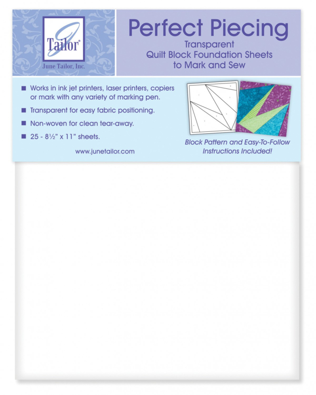 June Tailor Perfect Piecing - Transparant Quilt Block Foundation Sheets - 25vellen