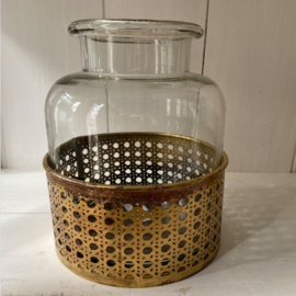 Clear glass jar  Merida / koper standaard