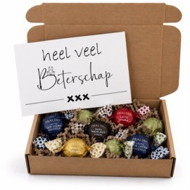 Brievenbuscadeau chocoladeballen "Beterschap"