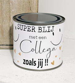 Bedankje collega | cadeau blik collega hartjes