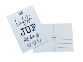 Kaart juf “Liefste juf, dat ben jij”