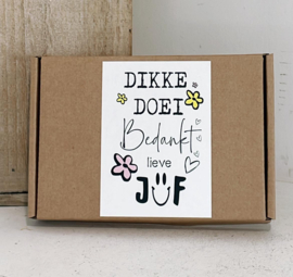 Bedankje juf | Doosje gevuld Aap-Nood-Mies reep