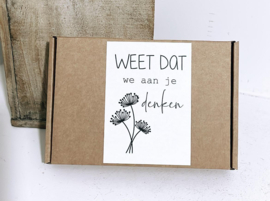 Ik denk aan je cadeau | Brievenbus cadeau veel sterkte