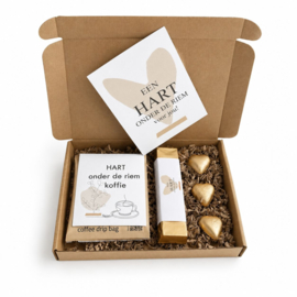 Hart onder de riem cadeau | Koffie/thee met lekkers