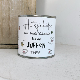 kadootje voor de juf | Blikje lieve juffen thee