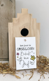 cadeau voor de juf | Vogelhuis omgevlogen