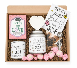 Cadeau namens de klas | Cadeau pakket roze juf