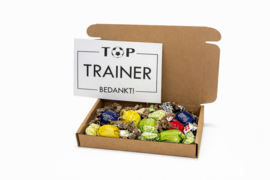 cadeau trainer einde seizoen | doosje chocoladeballen