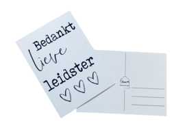 Kaart "Bedankt lieve leidster"