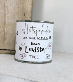 cadeautje voor de leidster | Blikje lieve leidster thee