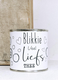 Blik thee cadeau | veel liefs thee