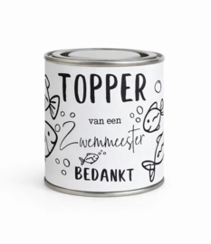 Zwemmeester bedanken "Blik zwemmeester bedankt"