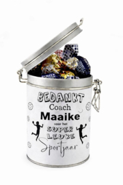 Cadeau handbal Coach of trainer | Luxe cadeau blik gevuld