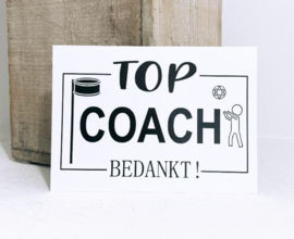 Blik "Bedankt coach"