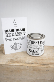 Zwemjuf bedanken | Cadeau blik gepersonaliseerd