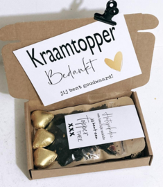 cadeautje voor de kraamzorg | A6 goud waard