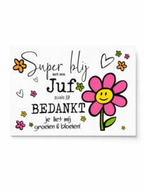 Bedankje juf | Kaart JUF groeien en bloeien