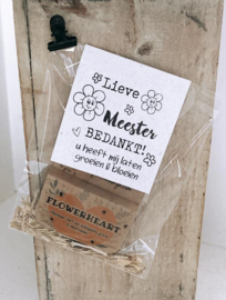 Einde schooljaar cadeau meester | Flower heart