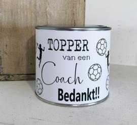 Cadeau handbal coach | cadeau blik topper van een coach
