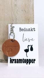 Bedankje kraamverzorgster "Kraamtopper sleutelhanger"