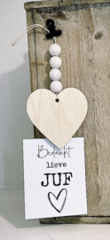 Gepersonaliseerd cadeautje voor de juf | Houten hart hanger