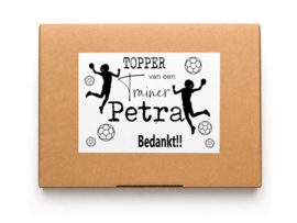 cadeau trainer einde seizoen | Gepersonaliseerd cadeau pakket