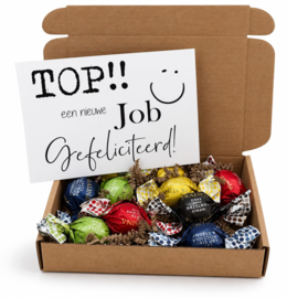 Brievenbuscadeau chocoladeballen "Nieuwe baan"