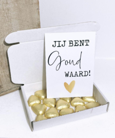 Brievenbuscadeau "Jij bent goud waard"