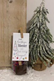 Kerstcadeautje meester | chocolade spoon